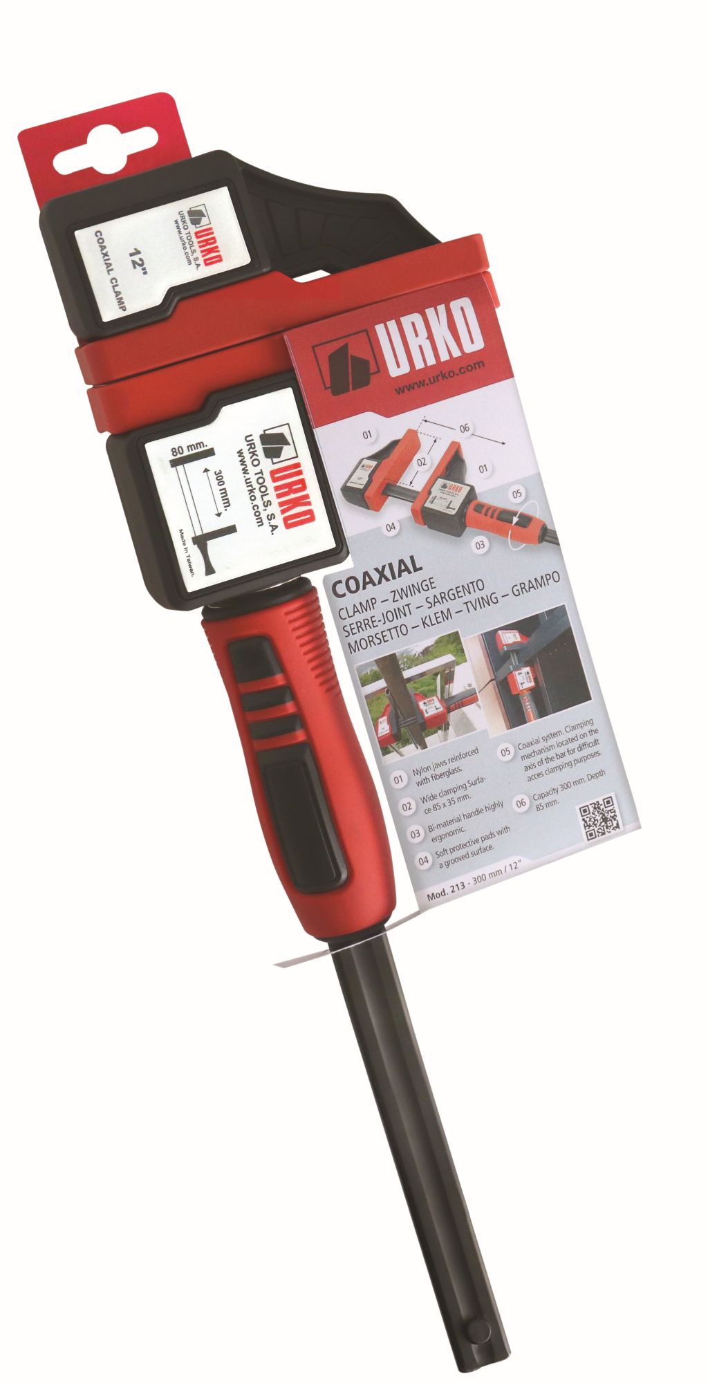 213 Apriete Sargento Coaxial Urko - Llanta 20x6 mm. - Alcance 85 mm.